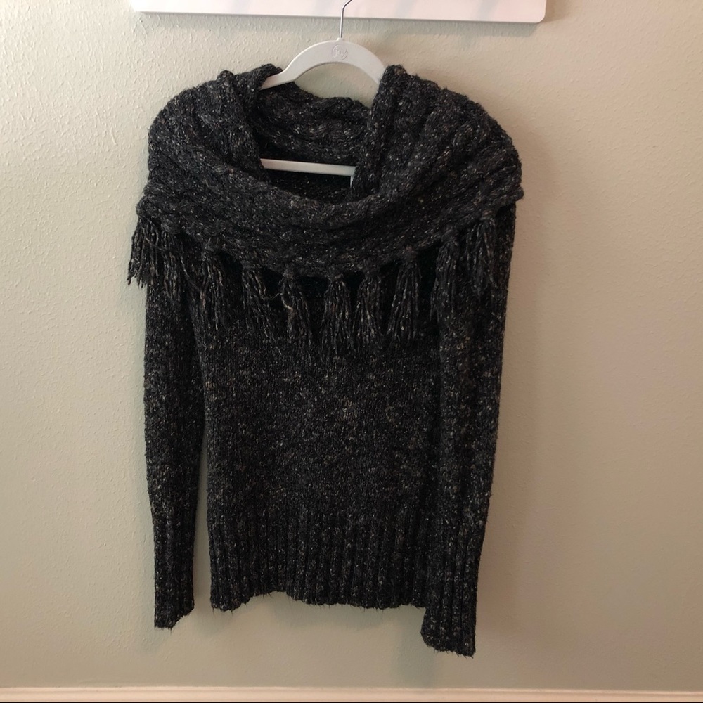 Knitted cowl neck sweater